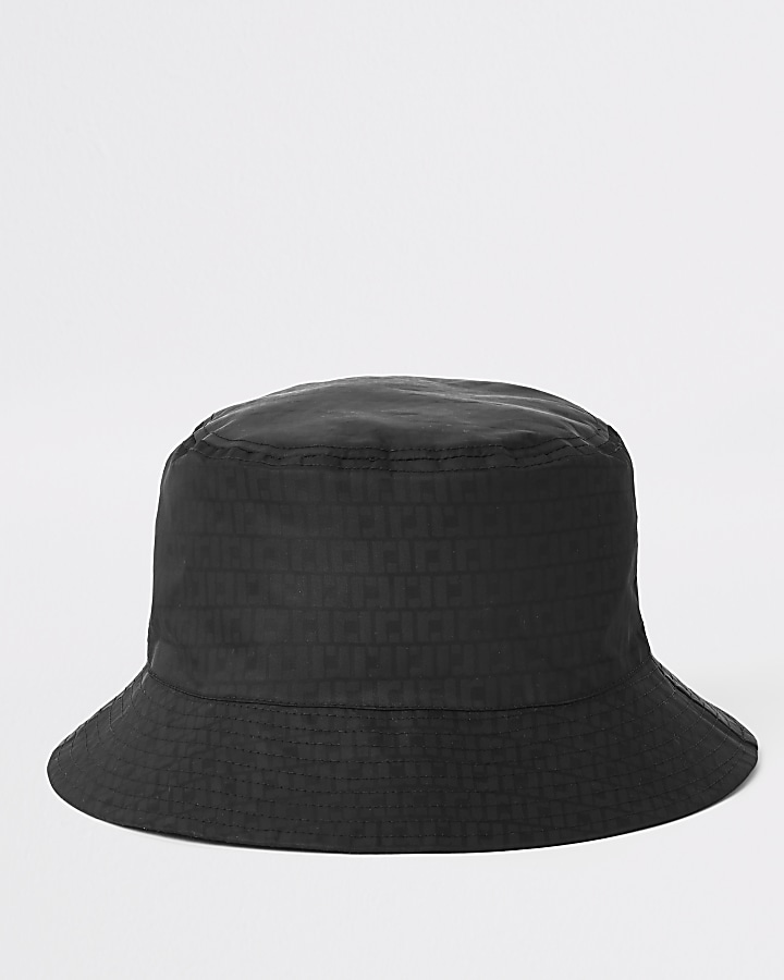 Black RI monogram bucket hat