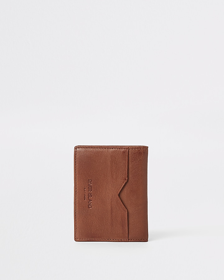 Tan leather fold out card holder