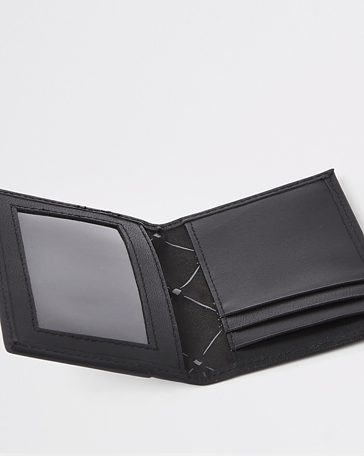 Black leather wasp fold out card holder