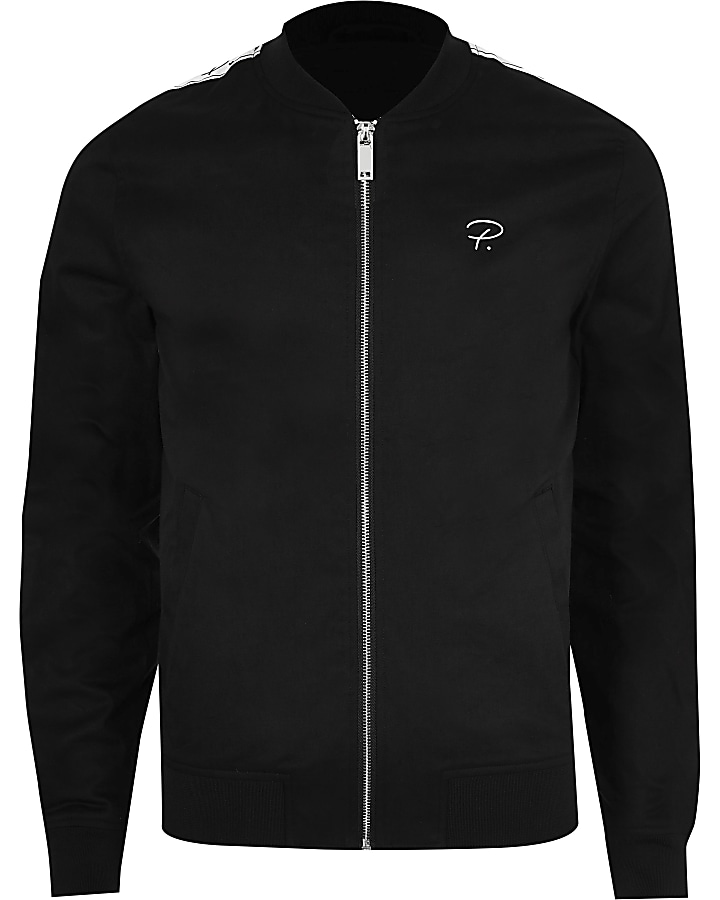 Black Prolific muscle fit bomber jacket