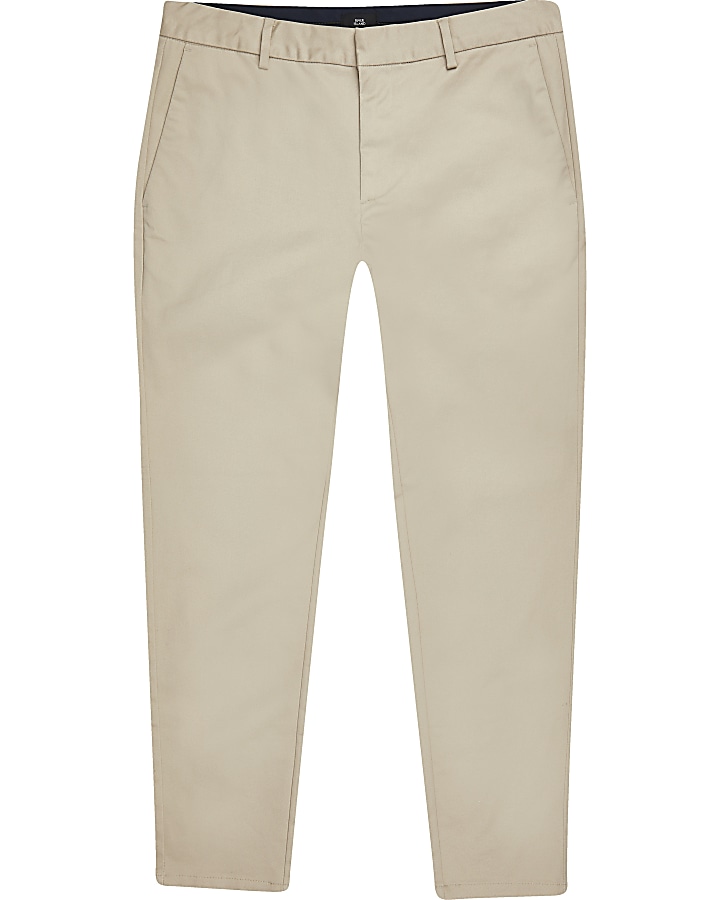Stone skinny fit chino trousers