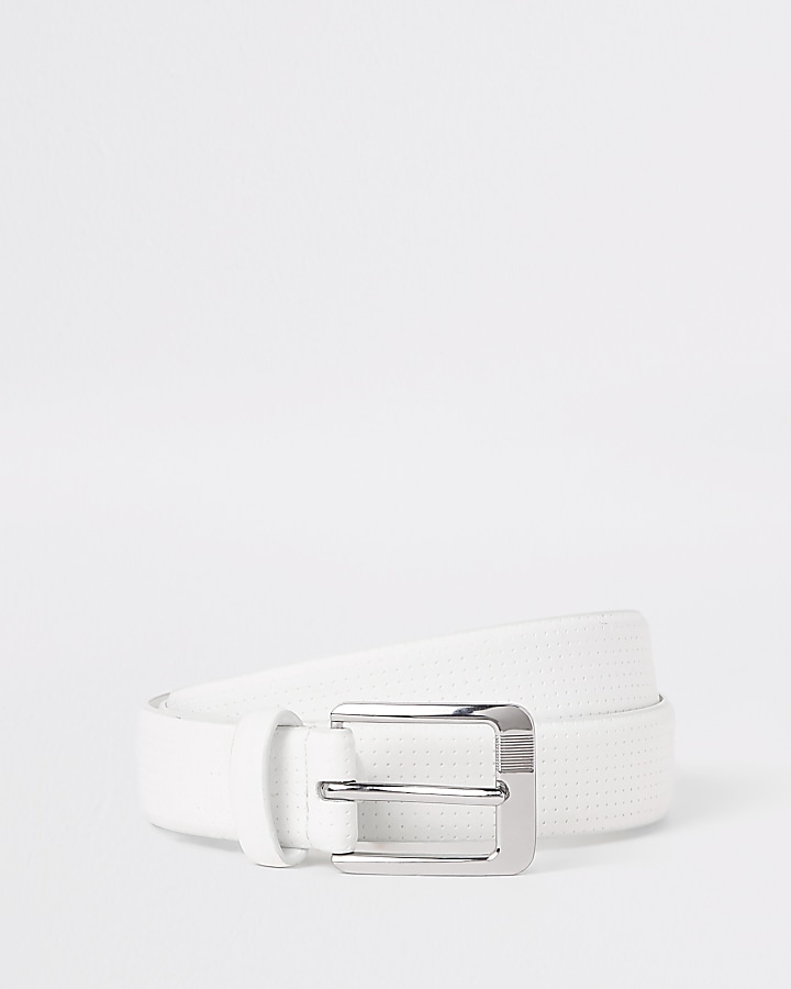 White suede belt