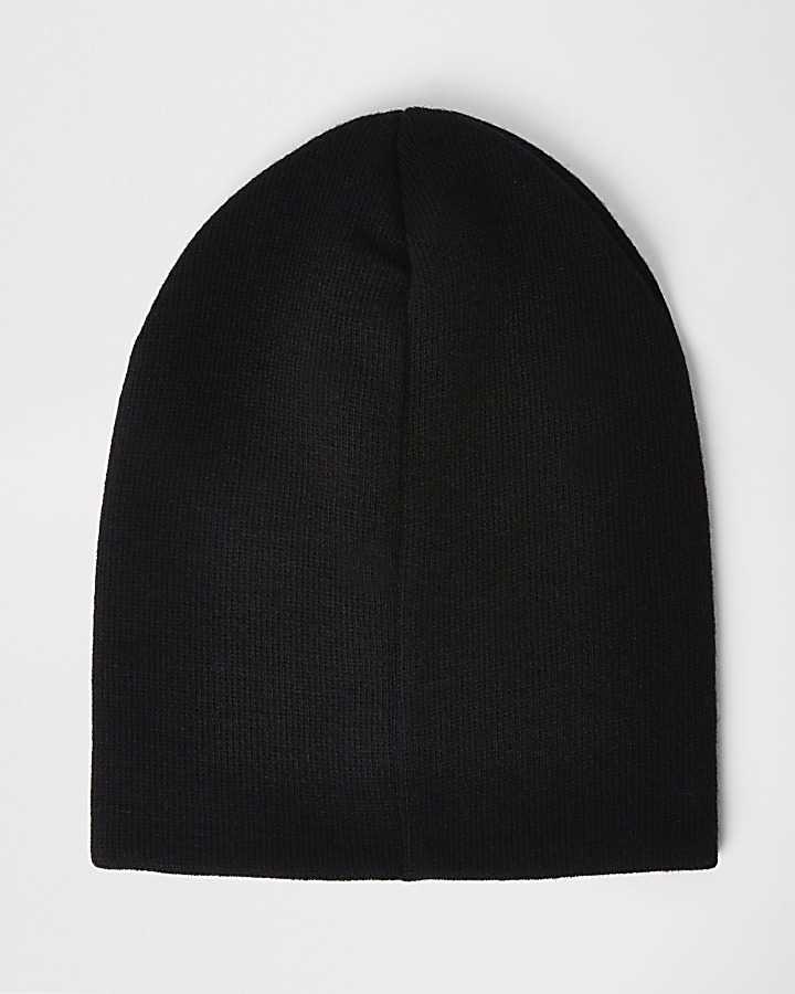 Black slouch beanie hat
