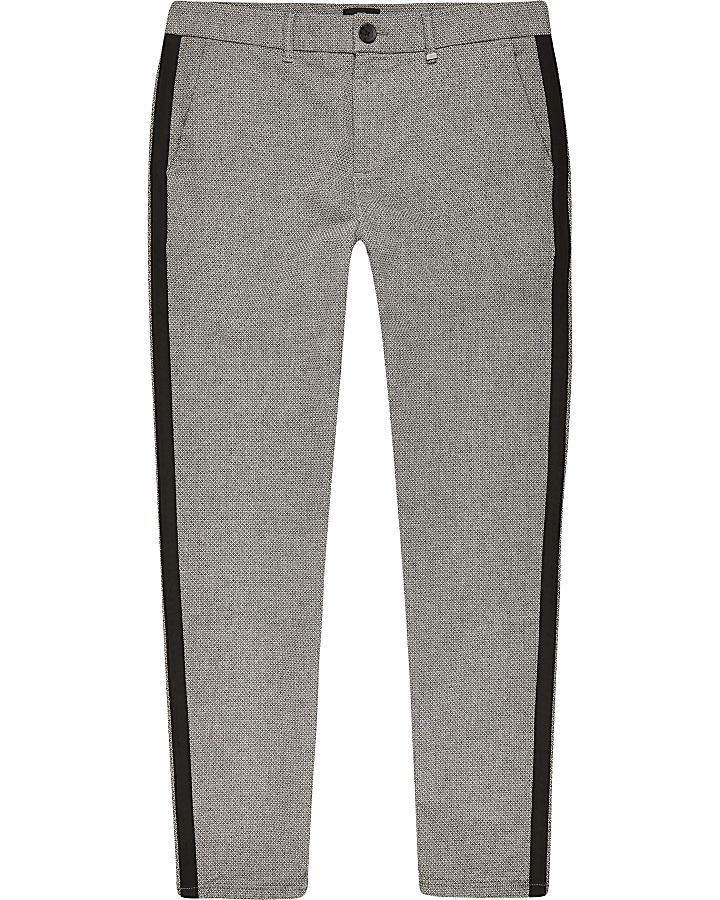 Grey textured skinny trousers