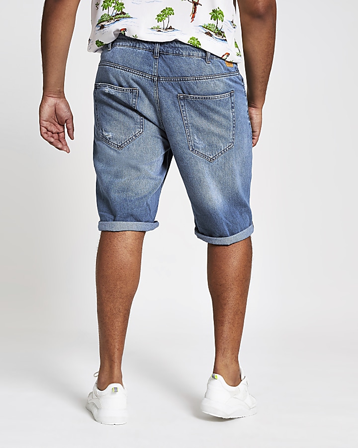 Only & Sons Big and Tall blue denim shorts