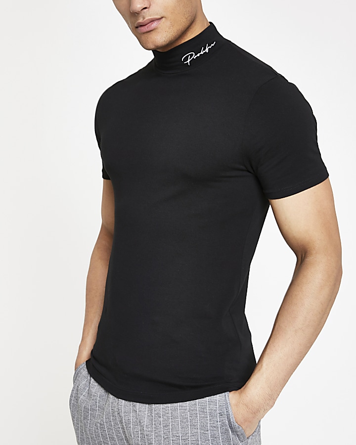 Black Prolific muscle turtle neck T-shirt