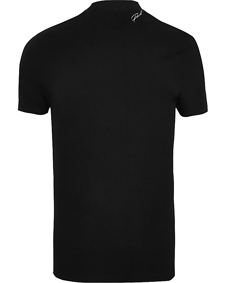 Black Prolific muscle turtle neck T-shirt