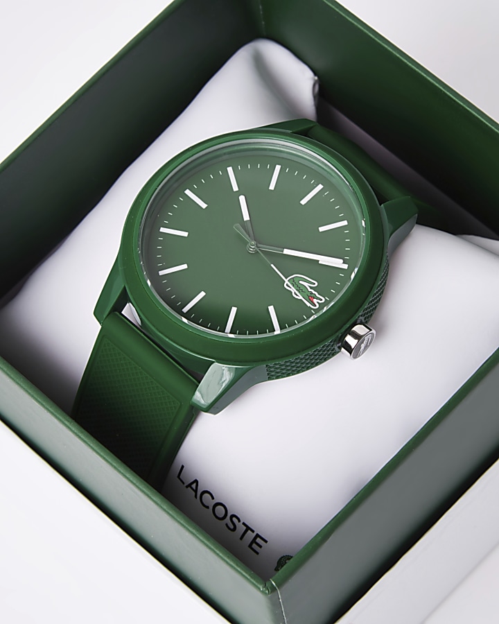 Lacoste green 12.12 silicone strap watch