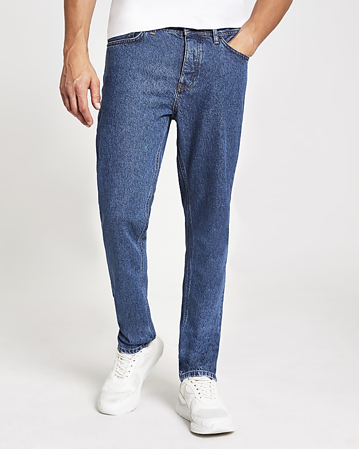 Mid blue Ronnie relaxed straight jeans