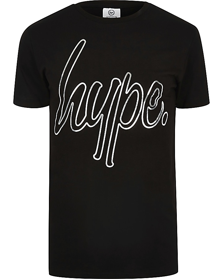 Hype black logo print T-shirt