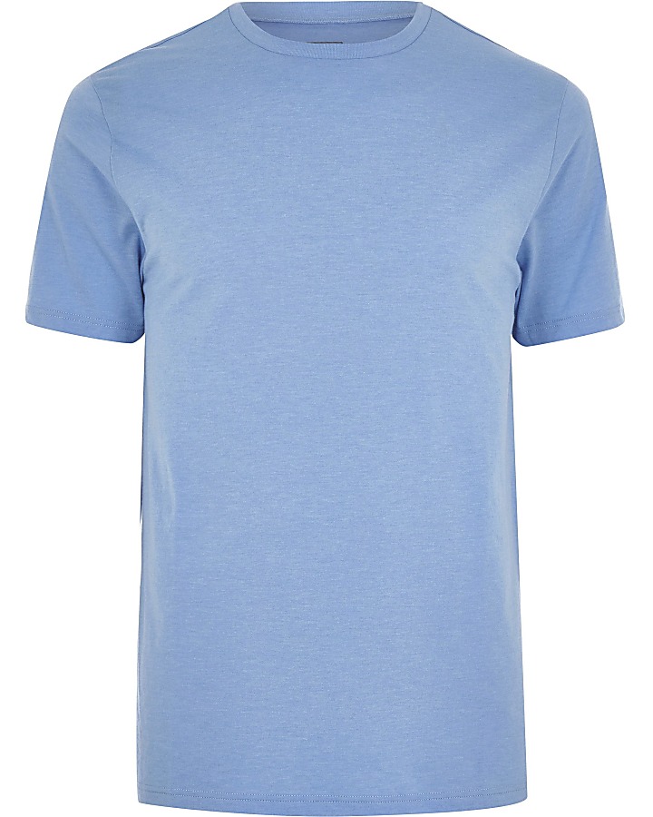 Big and Tall blue slim fit T-shirt