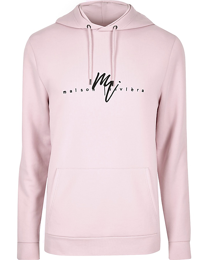Big and Tall pink Maison Riviera hoodie
