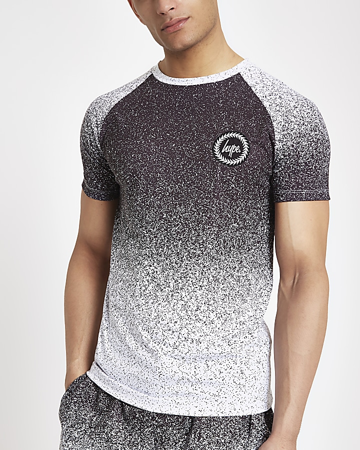 Hype black speckle fade print T-shirt