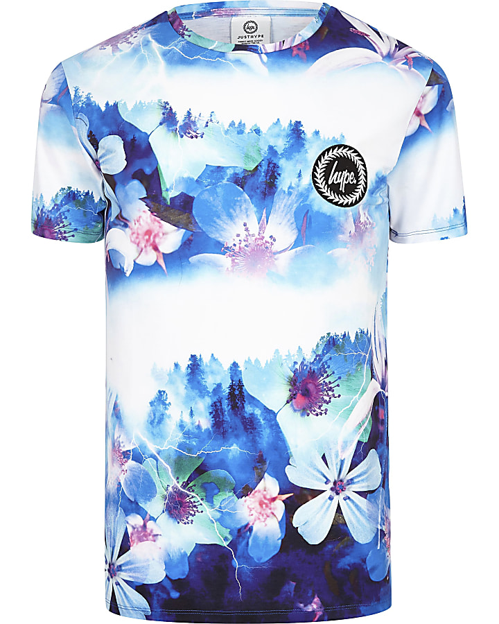 Hype blue floral T-shirt
