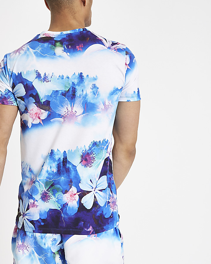 Hype blue floral T-shirt