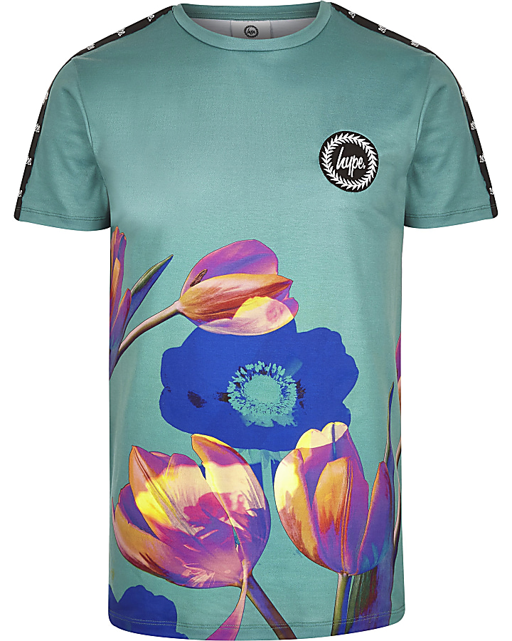 Hype blue flower print T-shirt