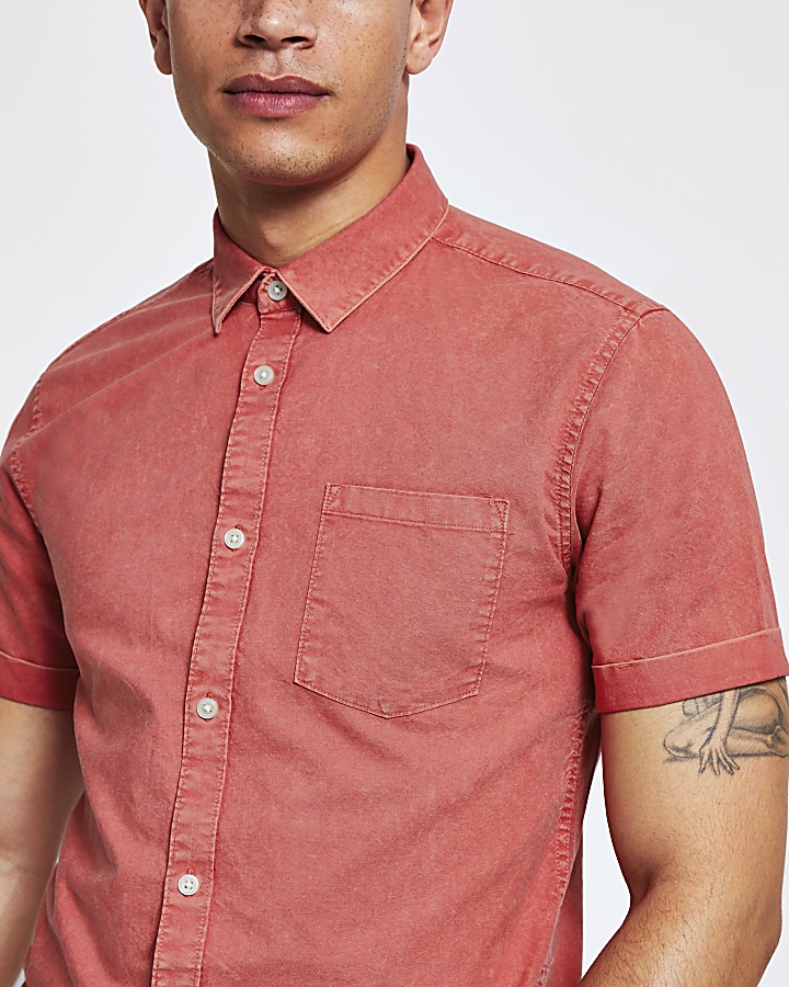 Only & Sons red short sleeve shirt