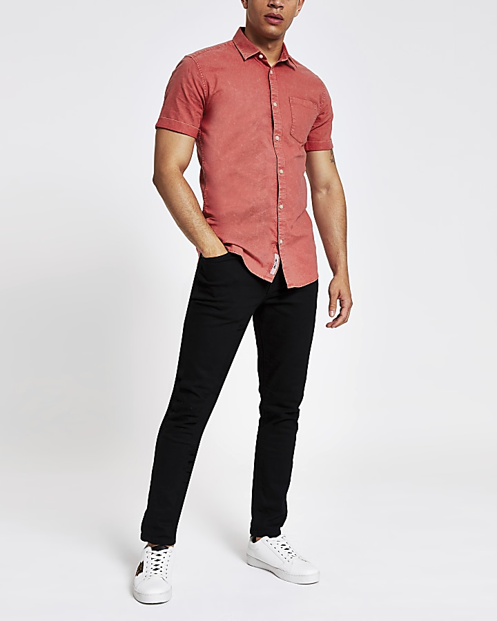 Only & Sons red short sleeve shirt