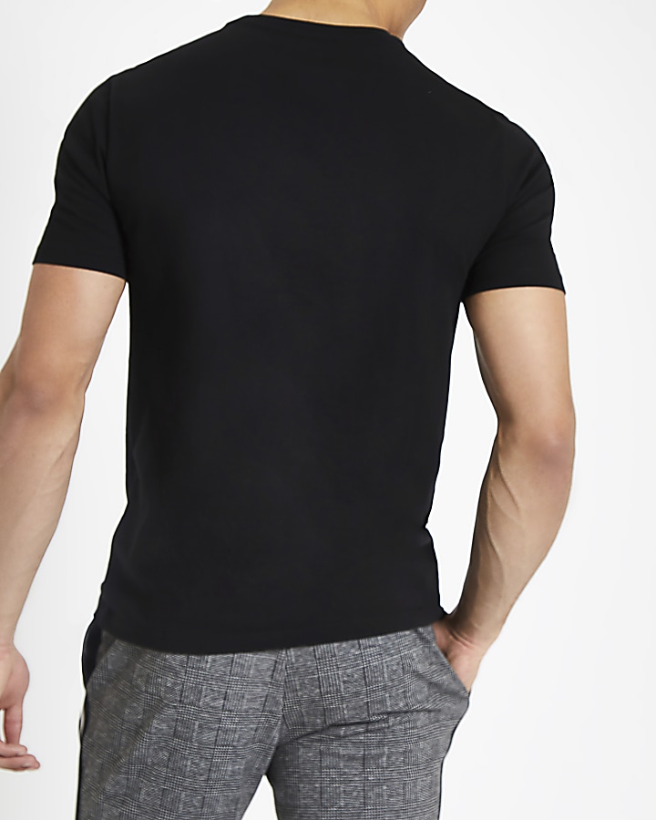 Black MCMXL slim fit short sleeve T-shirt