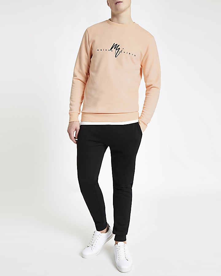 Orange ‘Maison Riviera’ slim fit sweatshirt