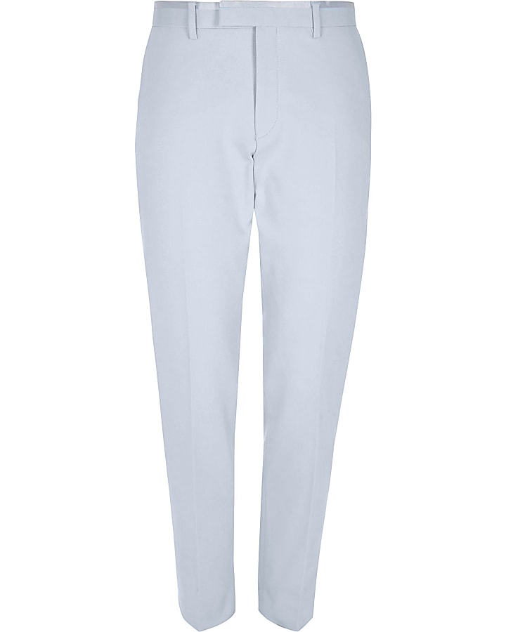 Light blue skinny stretch suit trousers
