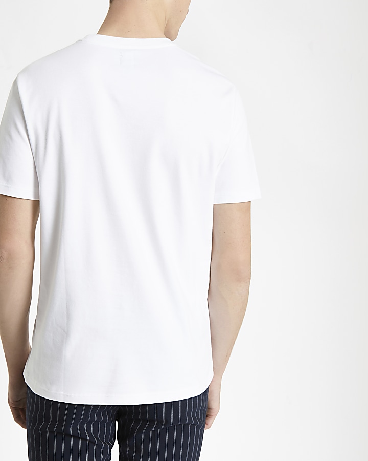 White Prolific embroidered slim fit T-shirt