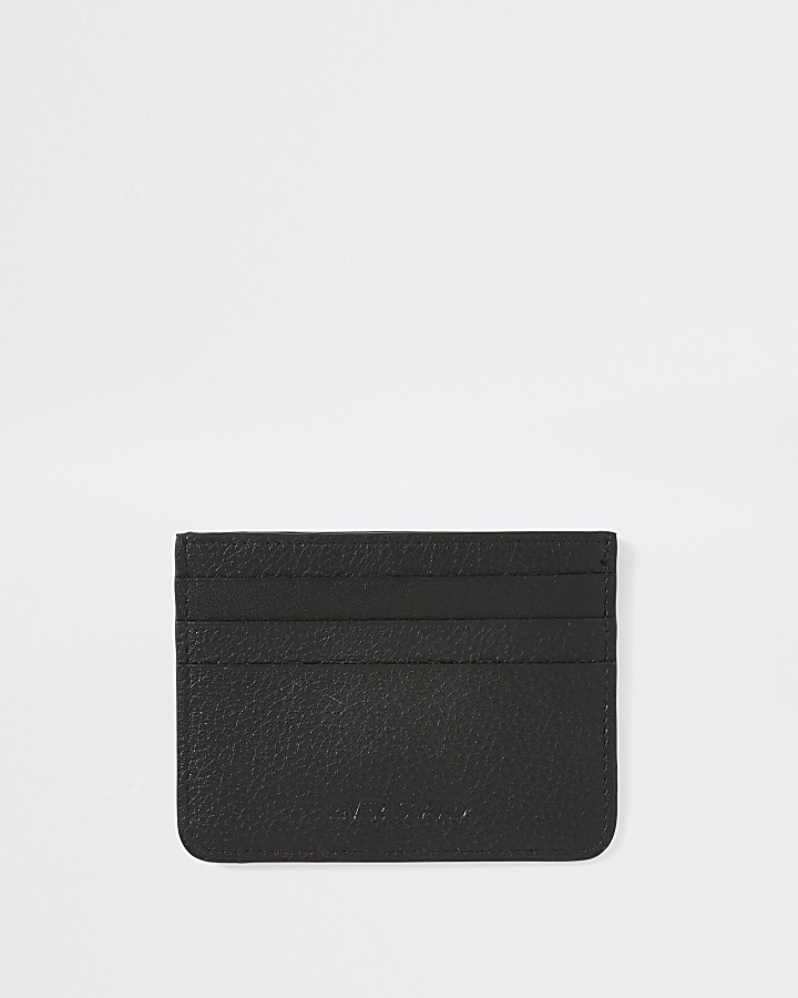 Black RI textured leather cardholder