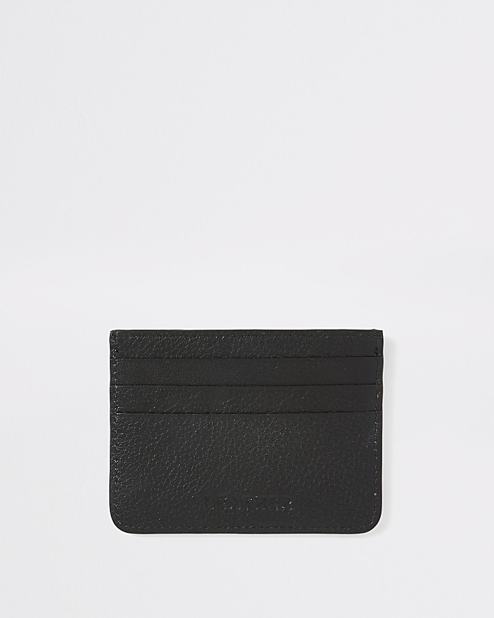 Black RI textured leather cardholder