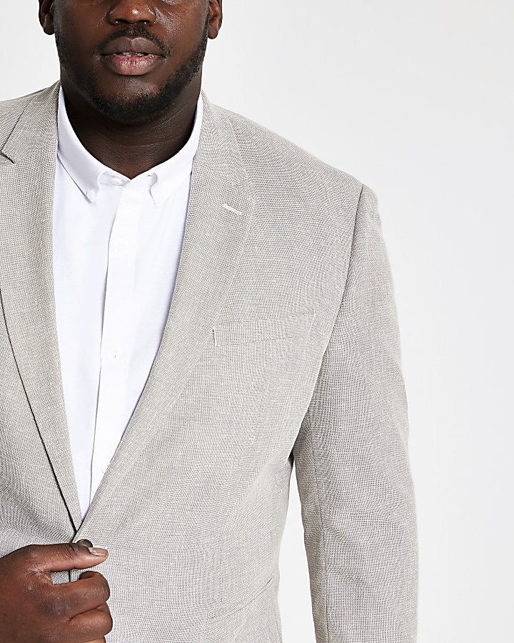 Big and Tall ecru suit jacket
