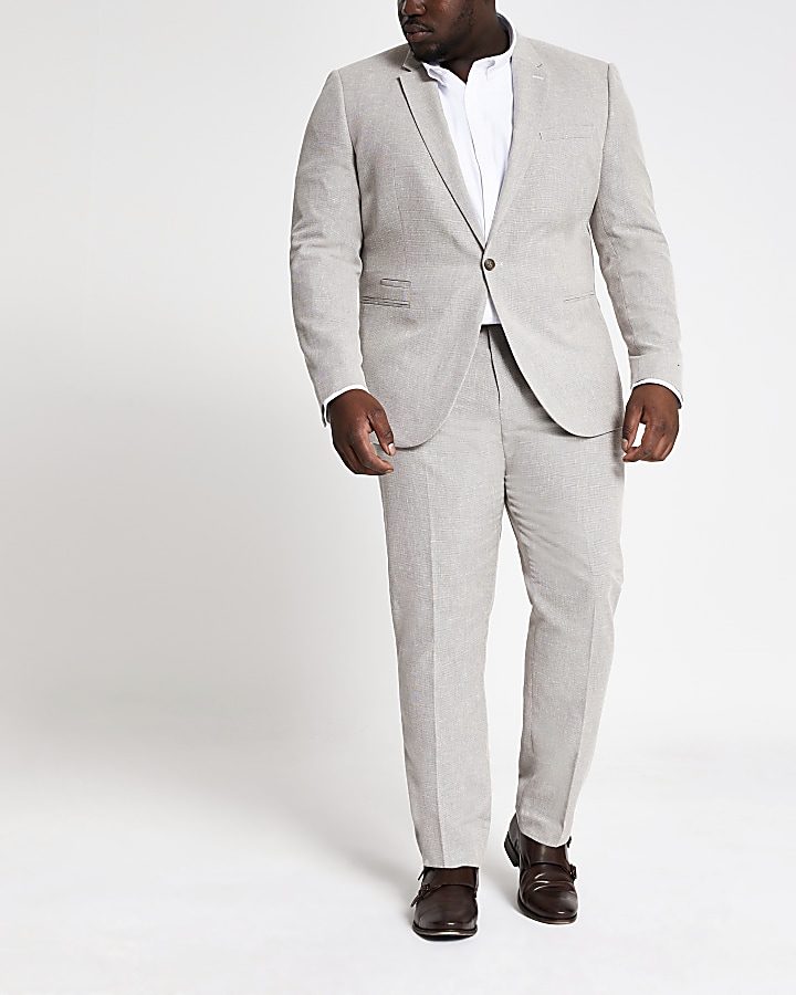 Big and Tall ecru suit jacket