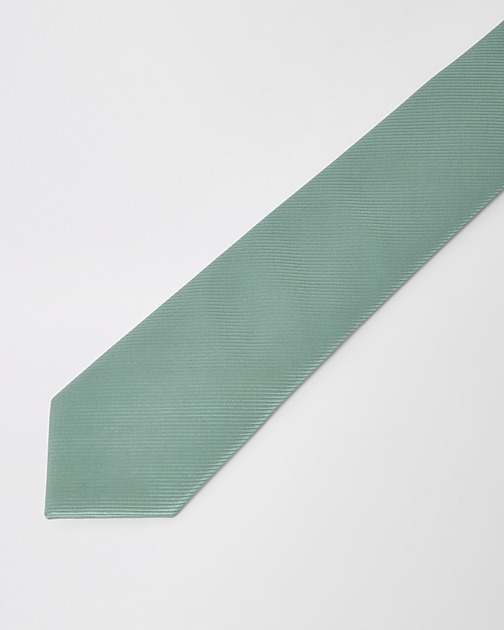 Green textured tie