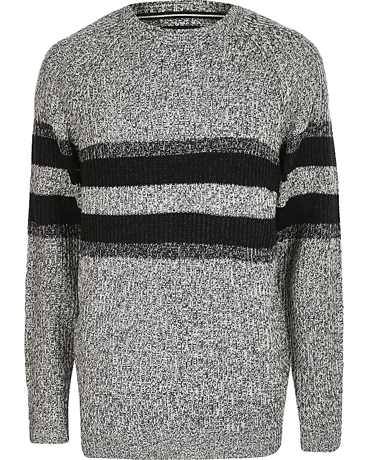 Only & Sons grey stripe knitted jumper