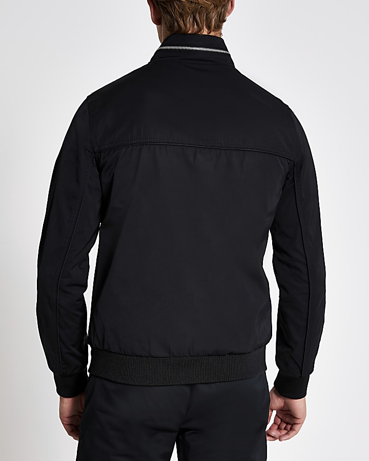 MCMLX black zip front racer jacket