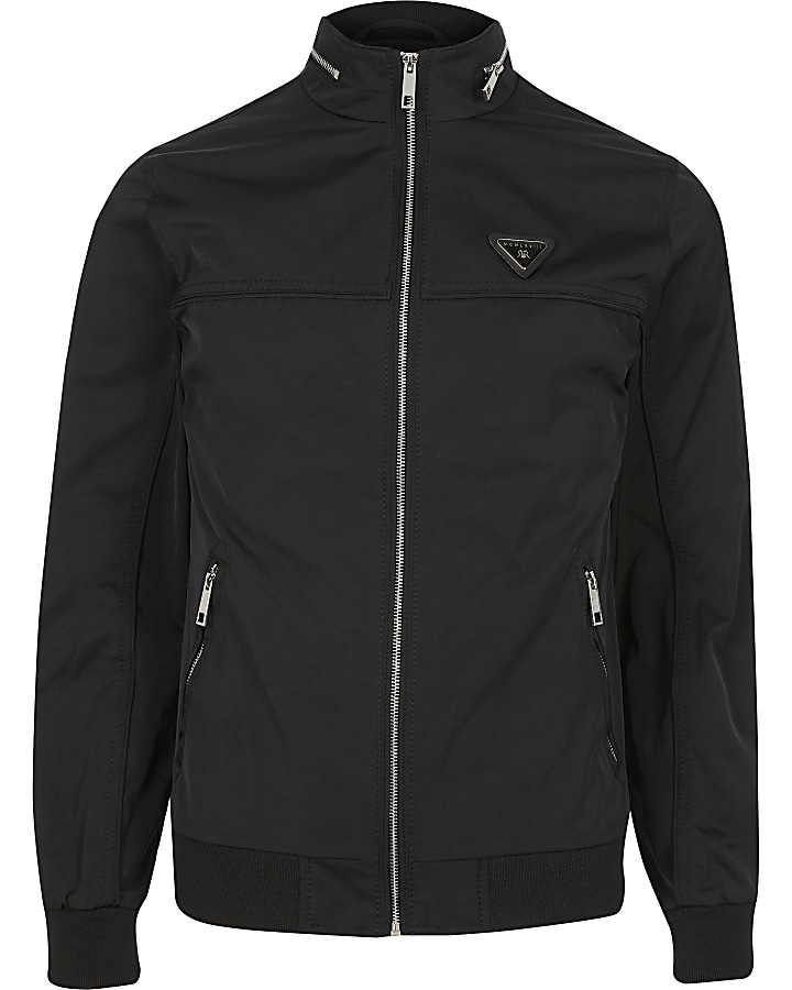 MCMLX black zip front racer jacket