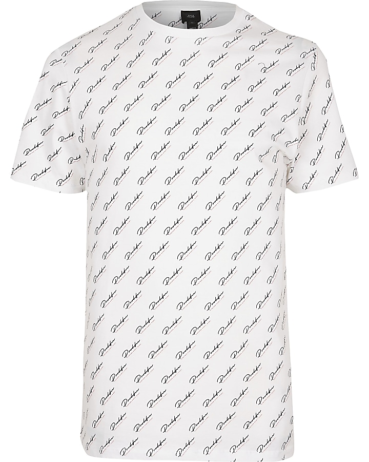 White 'Prolific' monogram slim fit T-shirt