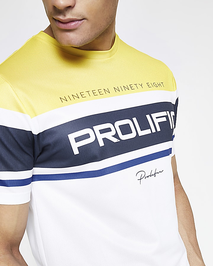 White 'Prolific' mesh slim fit T-shirt