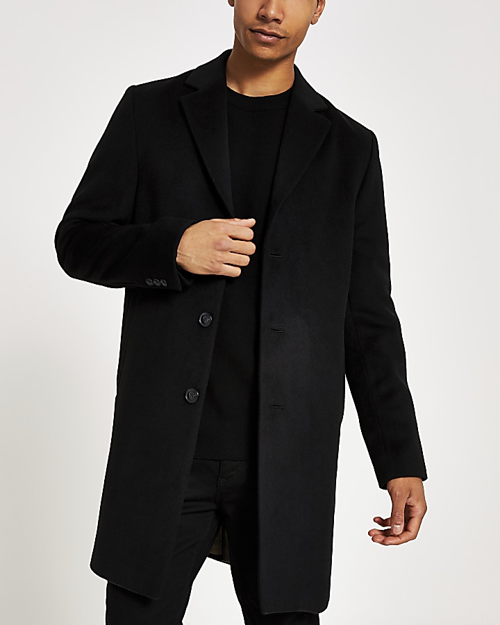 Black single breasted overcoat