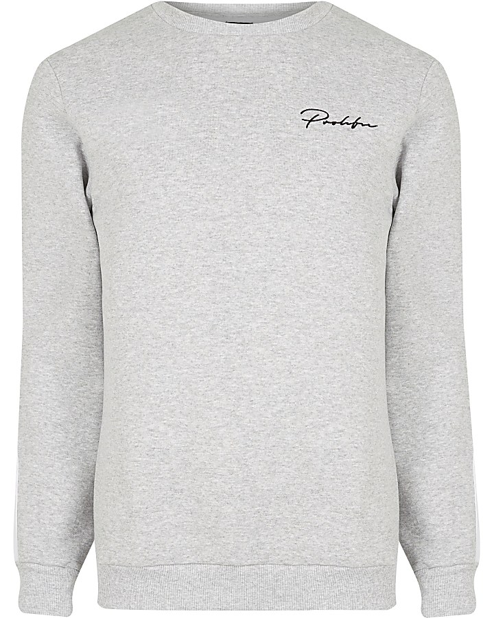 Grey marl Prolific slim fit sweatshirt
