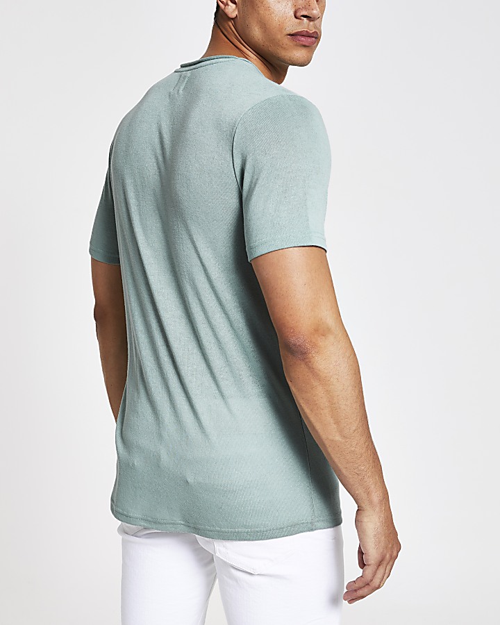 Light green slim fit T-shirt