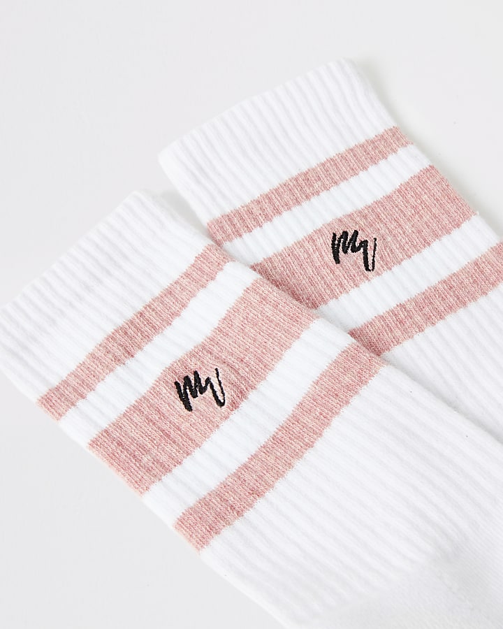 White Maison Riviera stripe socks