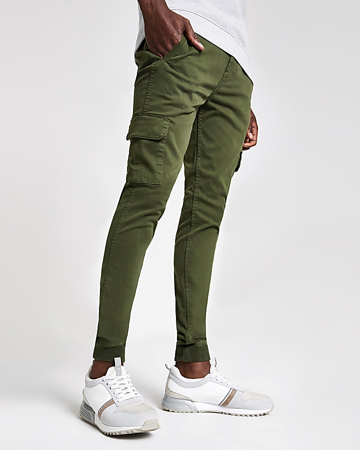 Khaki super skinny cargo trousers