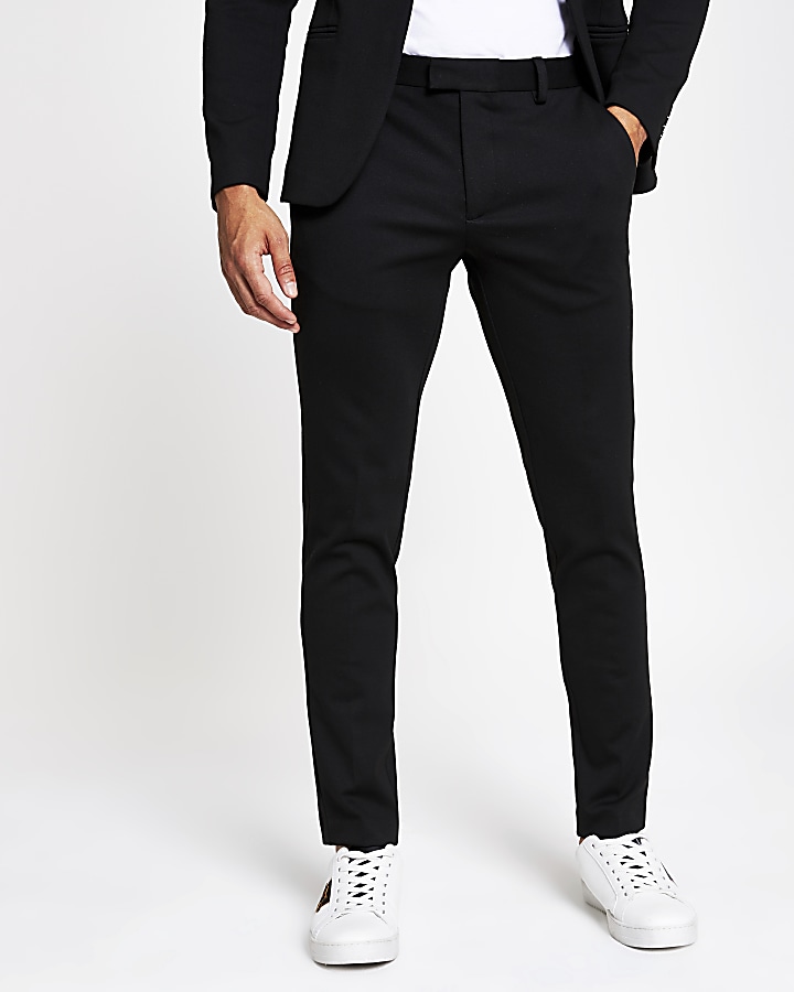Black super skinny suit trousers