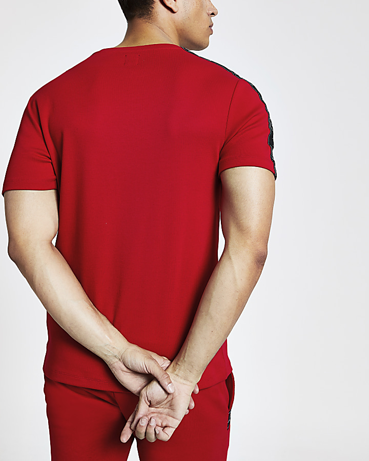 Red Prolific tape slim fit T-shirt