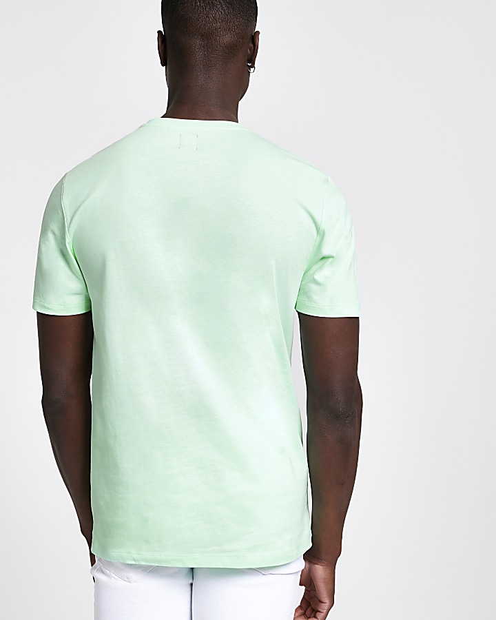 Mint green Maison Riviera slim fit T-shirt
