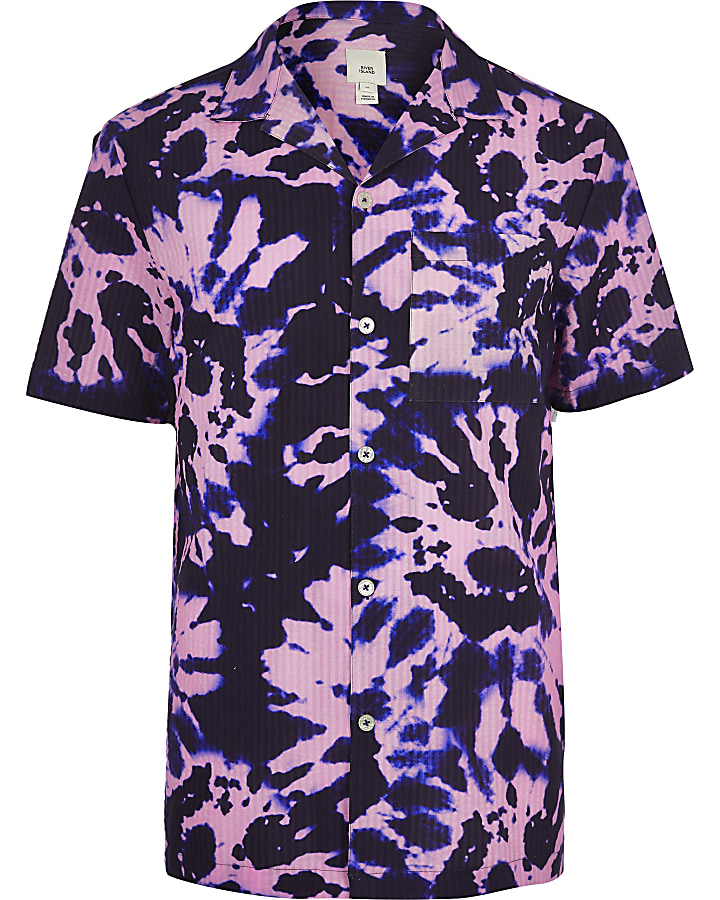 Purple tie dye short sleeve shirt