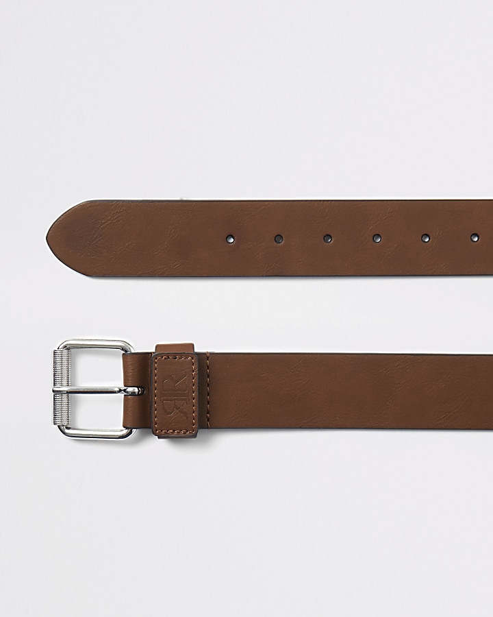 Brown RI faux leather tan belt