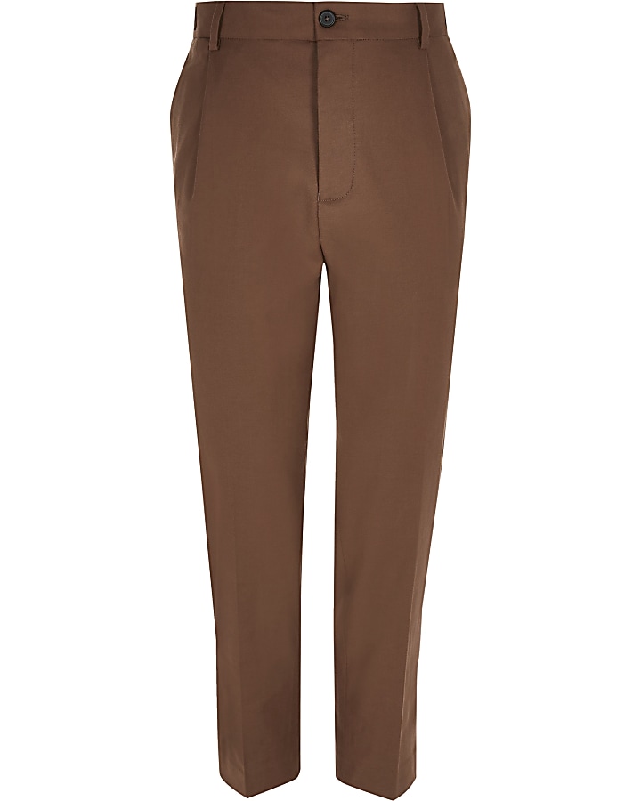 Brown skinny stretch tapered trouser