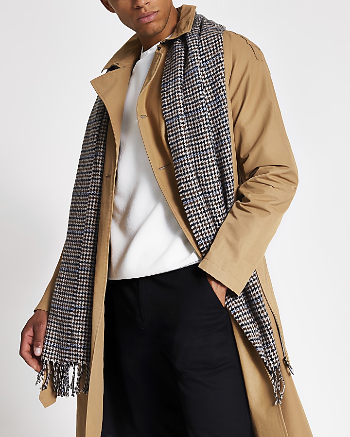 Brown check scarf