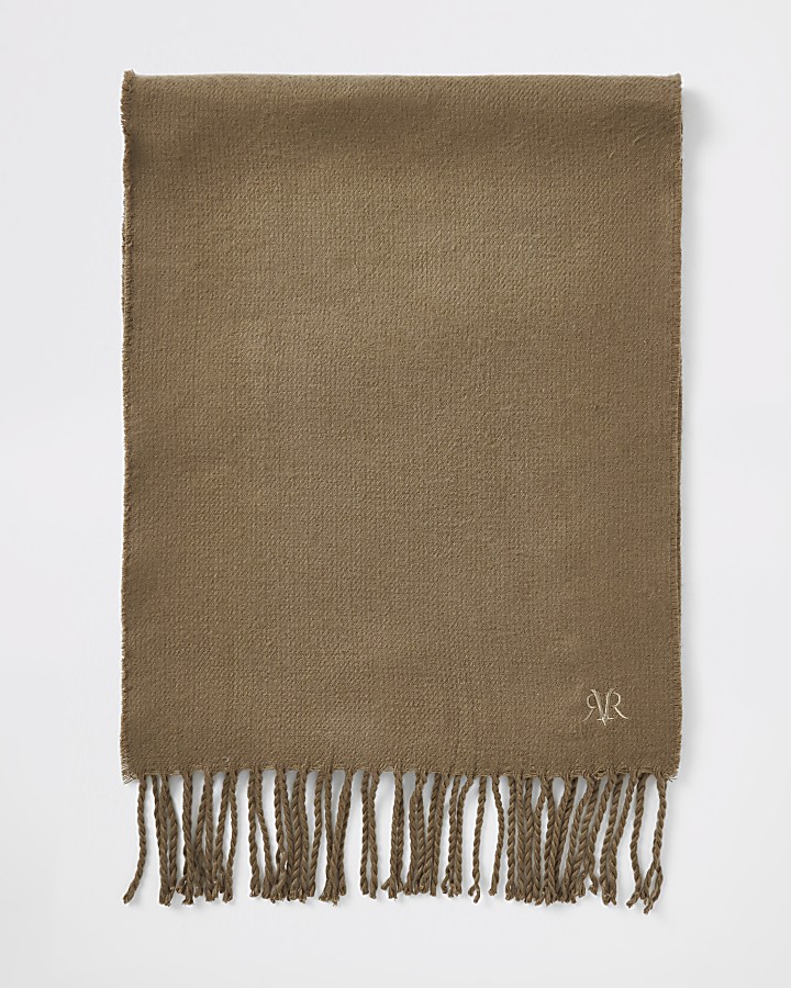 Brown RVR embroidered scarf