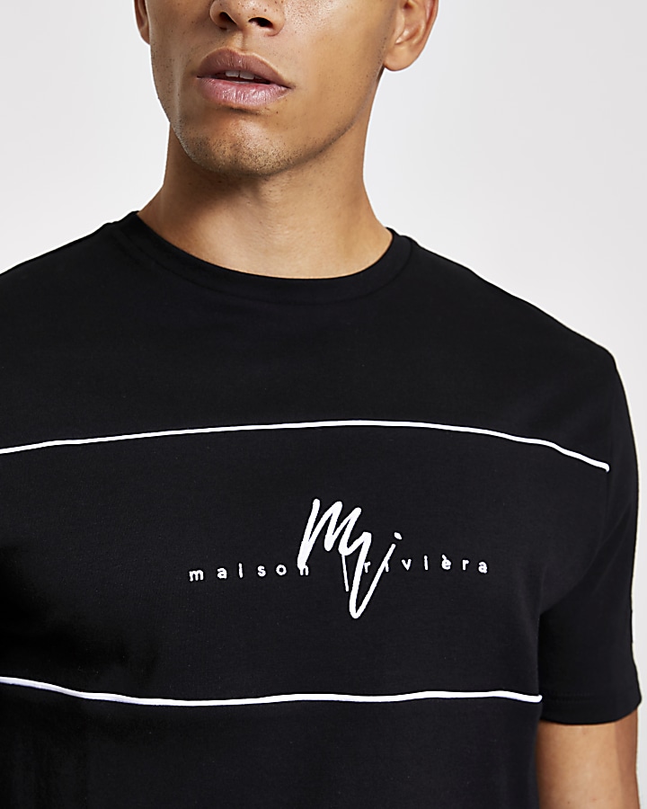 Black Maison Riviera slim fit T-shirt